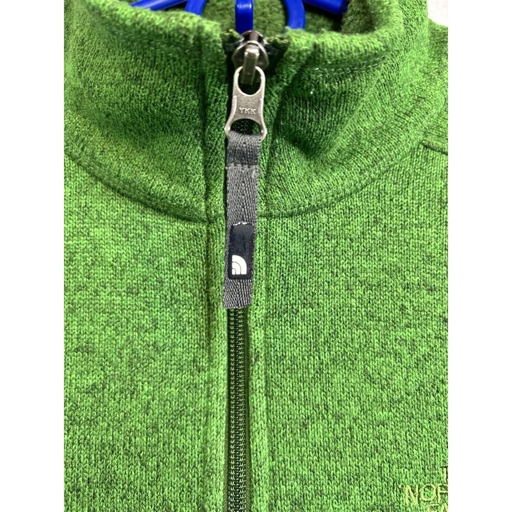The North Face Green 1/4 Zip Fleece Pullover Sweatshirt Size L/G Logo